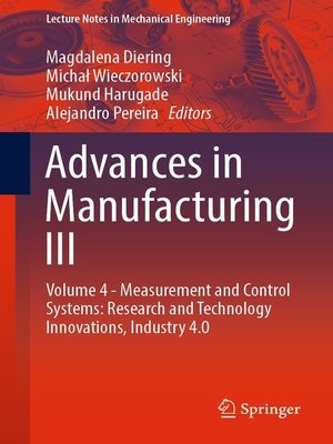cover image of Advances in Manufacturing III